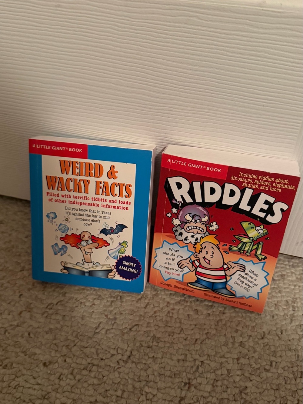 Kids Riddles & Weird & Wacky Facts Book Set - Blue & Red